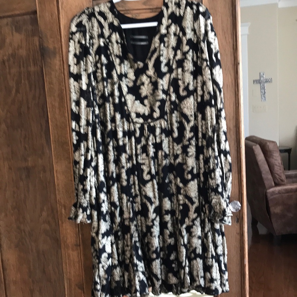 Anthropologie black and gold dress. L